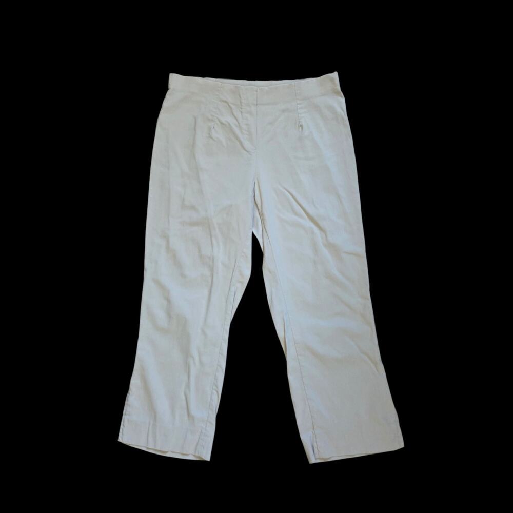 Lior Paris Depose Cream Beige Pull On Elastic Waist Viscose Cropped Pants, Large